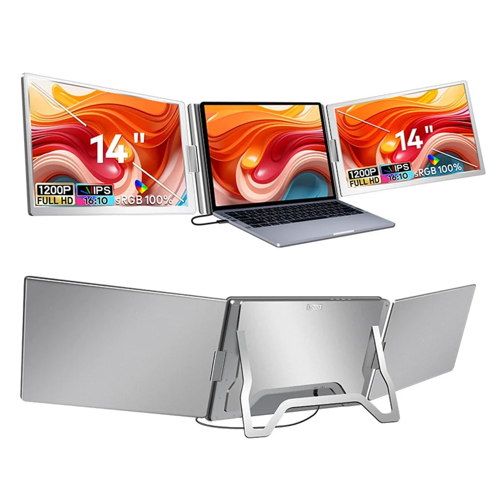 Dual Screen Display Extended Portable Monitor FHD Notebook Sub Screen Triple Screen Extender Compatible with All PC Rospider