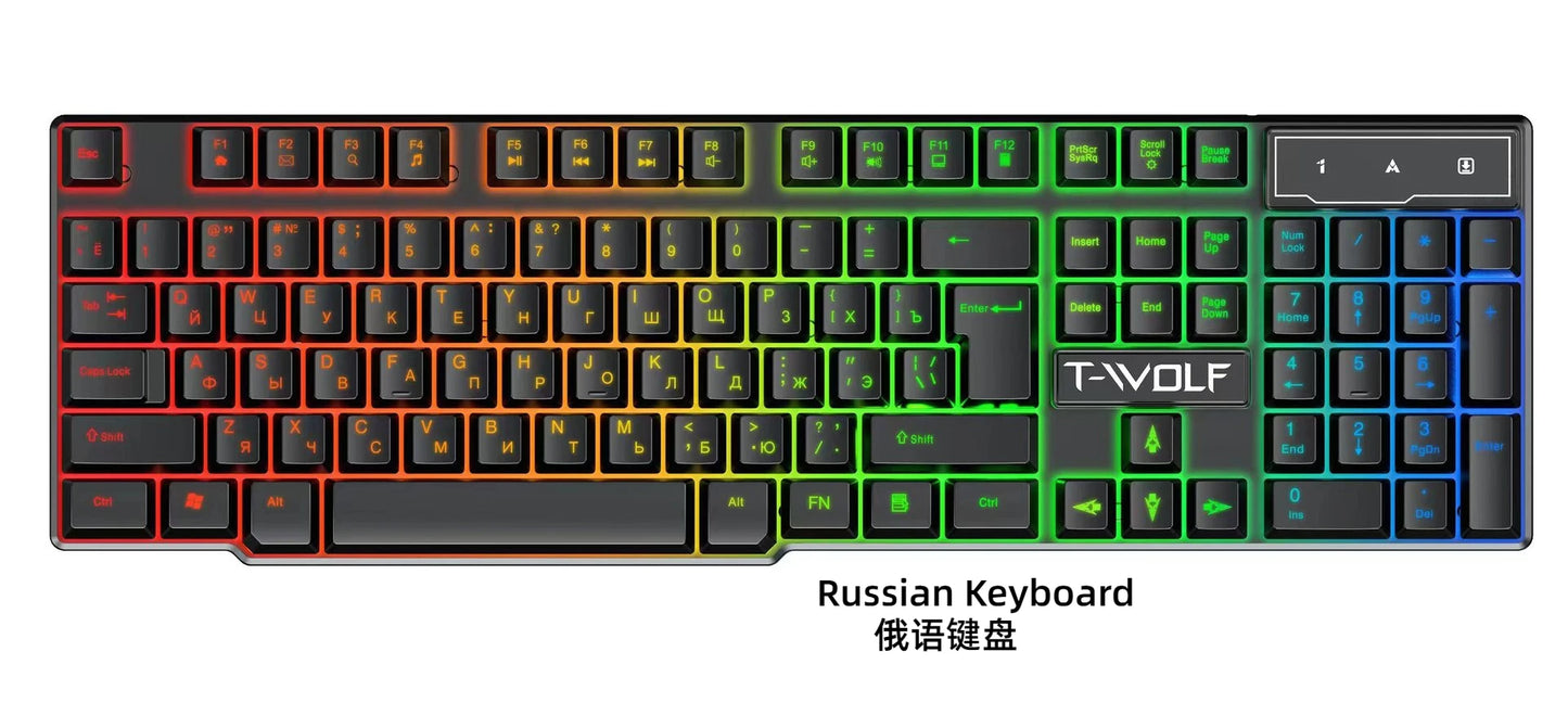 Spanish keyboard illuminated Gaming pc keyboards computer Gamer usb with ñ led clavier wired luminous by cable teclado español