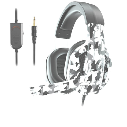 Game Big Headphone Headphone Microphone For PS4 PS5 PC XBOX ONE SWITCH Mobile Game Office Learning Ergonomic Design Wearing Comfortable Gray Camouflage