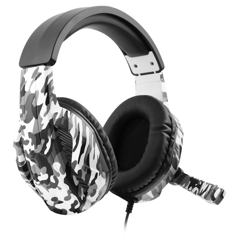 Game Big Headphone Headphone Microphone For PS4 PS5 PC XBOX ONE SWITCH Mobile Game Office Learning Ergonomic Design Wearing Comfortable Gray Camouflage