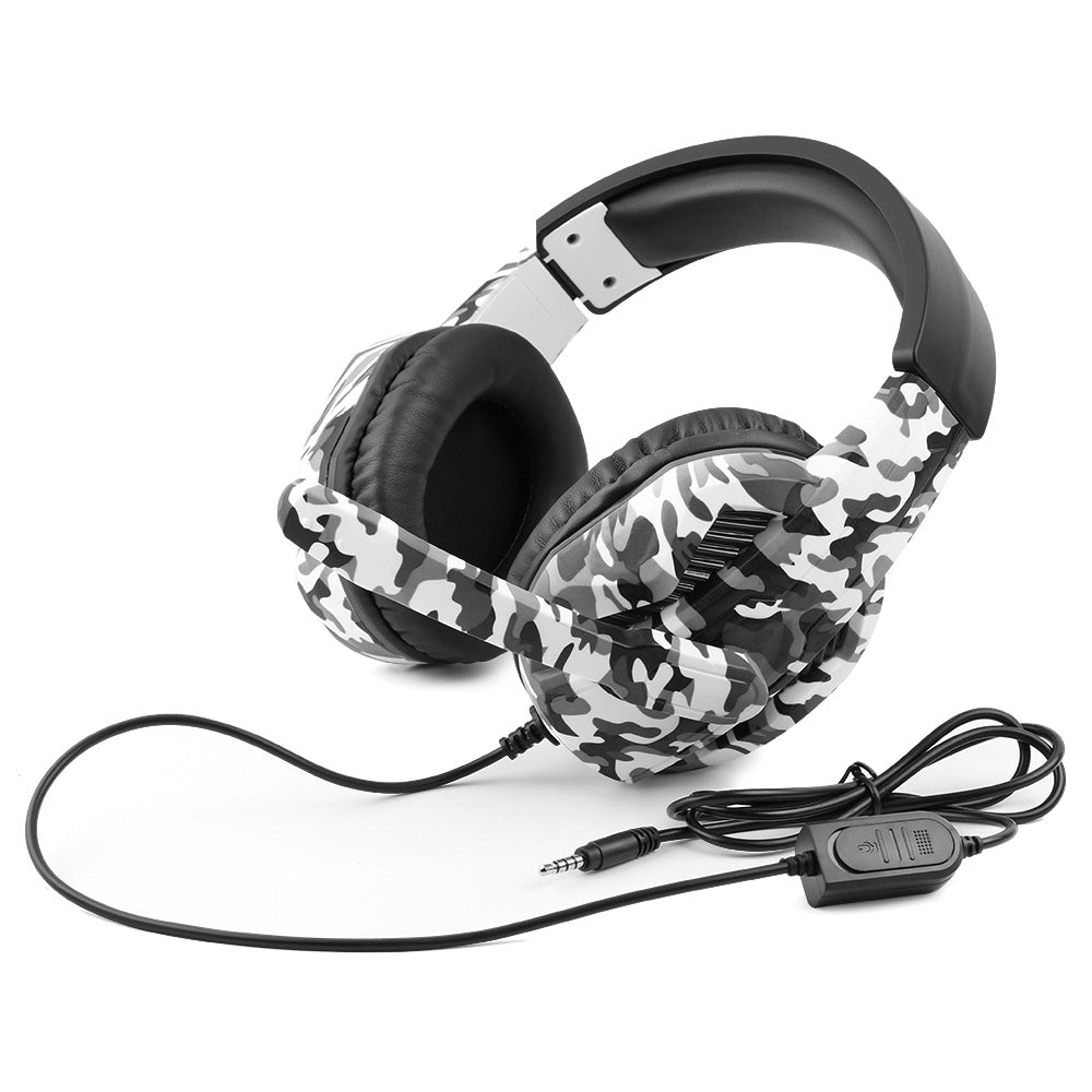 Game Big Headphone Headphone Microphone For PS4 PS5 PC XBOX ONE SWITCH Mobile Game Office Learning Ergonomic Design Wearing Comfortable Gray Camouflage