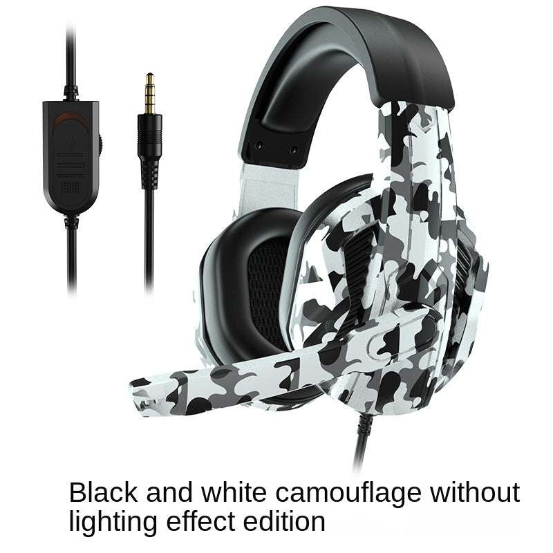 Game Big Headphone Headphone Microphone For PS4 PS5 PC XBOX ONE SWITCH Mobile Game Office Learning Ergonomic Design Wearing Comfortable Gray Camouflage