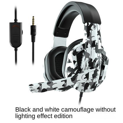 Game Big Headphone Headphone Microphone For PS4 PS5 PC XBOX ONE SWITCH Mobile Game Office Learning Ergonomic Design Wearing Comfortable Gray Camouflage