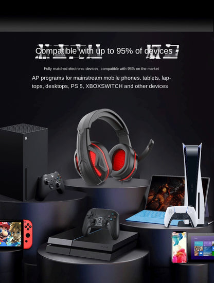 Game Big Headphone Headphone Microphone For PS4 PS5 PC XBOX ONE SWITCH Mobile Game Office Learning Ergonomic Design Wearing Comfortable Gray Camouflage