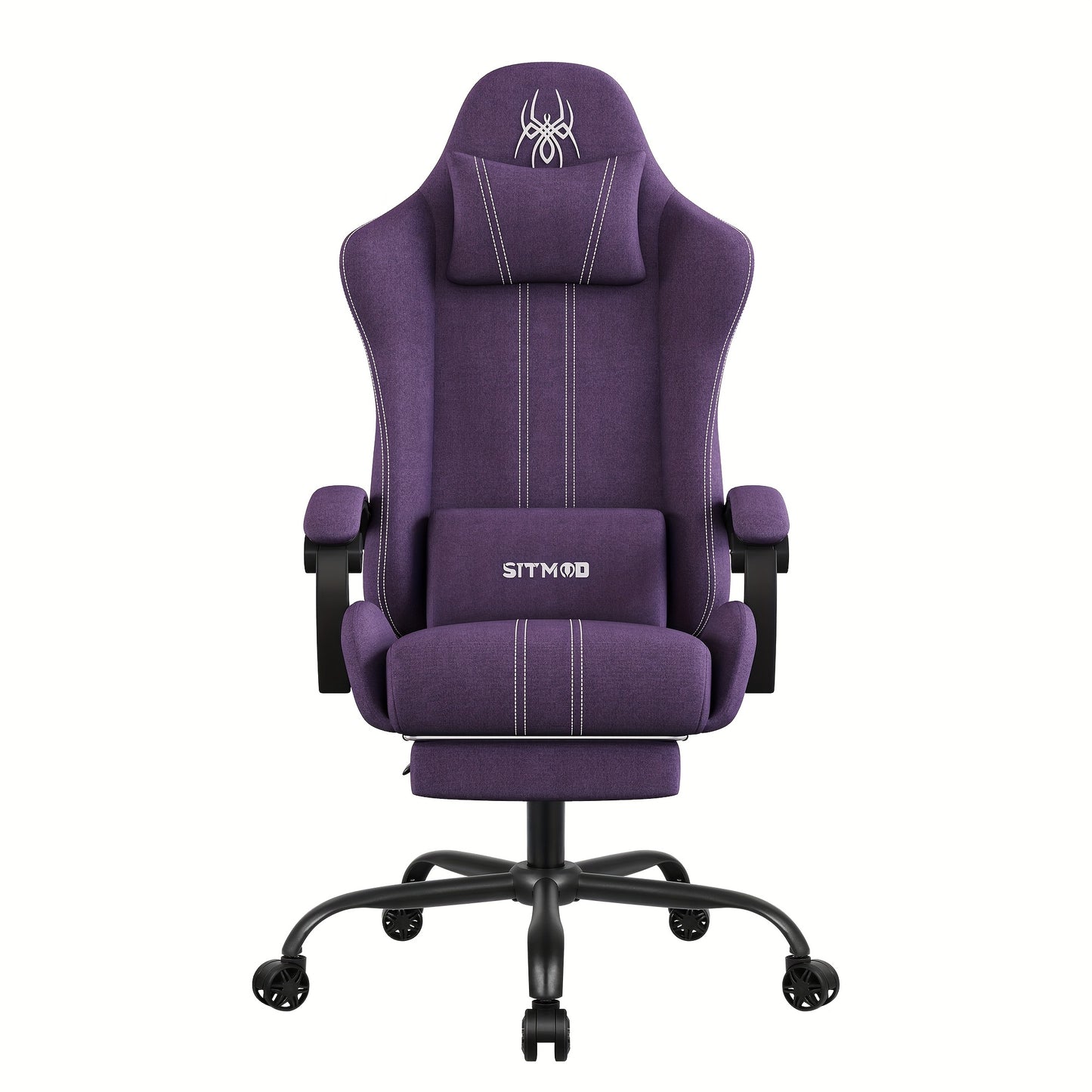 Gaming Chair With Breathable Fabric, Comfortable Office Chair Game Chair With Headrest And Lumbar Support, Ergonomic Video Game Chairs For Adults, 360°-Swivel Seat