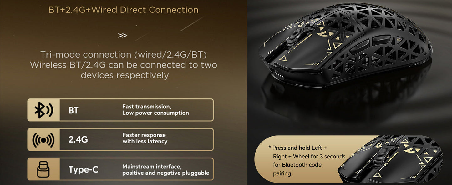 ATTACK SHARK R5 Ultra Carbon Fiber Wireless 8K Gaming Mouse 39g SUPERLIGHT, PixArt PAW3950MAX Gaming Sensor, 8000Hz Wireless Pol