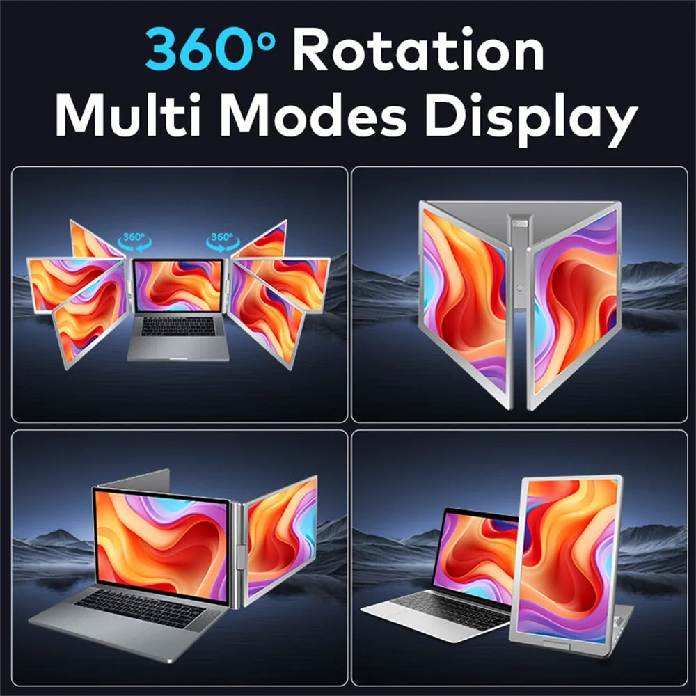 Dual Screen Display Extended Portable Monitor FHD Notebook Sub Screen Triple Screen Extender Compatible with All PC Rospider