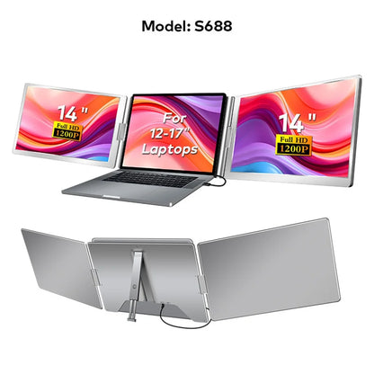 Dual Screen Display Extended Portable Monitor FHD Notebook Sub Screen Triple Screen Extender Compatible with All PC Rospider