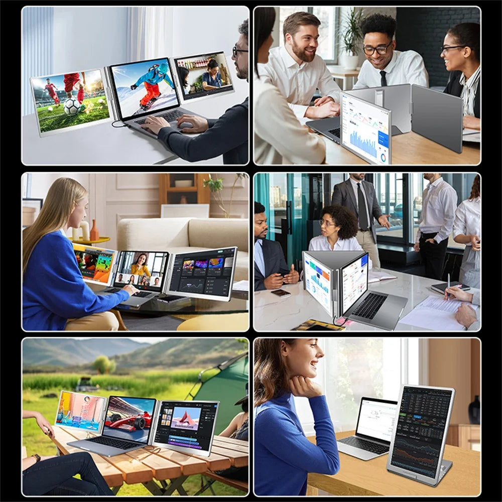 Dual Screen Display Extended Portable Monitor FHD Notebook Sub Screen Triple Screen Extender Compatible with All PC Rospider
