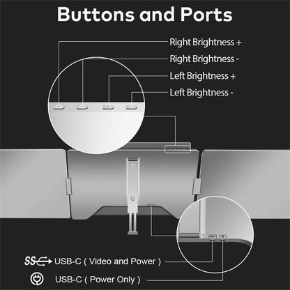 Dual Screen Display Extended Portable Monitor FHD Notebook Sub Screen Triple Screen Extender Compatible with All PC Rospider