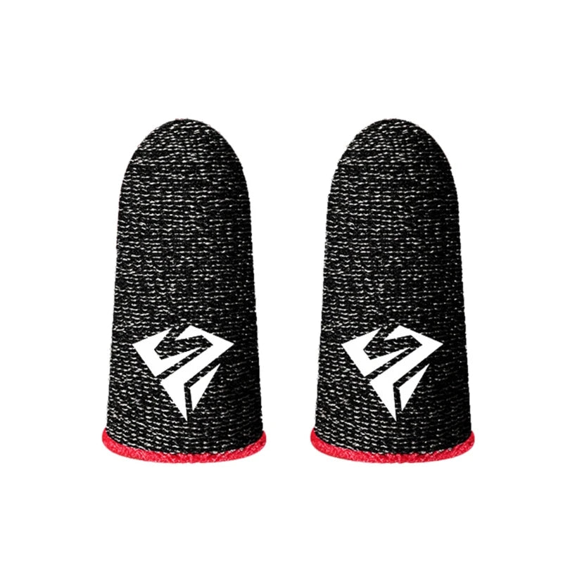 2Pcs Breathable Gaming Finger Sleeves Game Gloves Anti-Sweat Thumb Finger Cots Fingertip Cover for Mobile Games