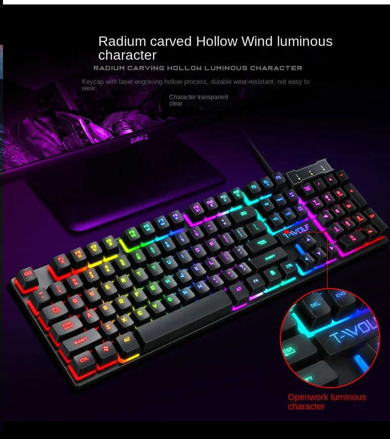 Spanish keyboard  illuminated Gaming  pc keyboards computer Gamer usb with ñ led clavier wired luminous by cable teclado español