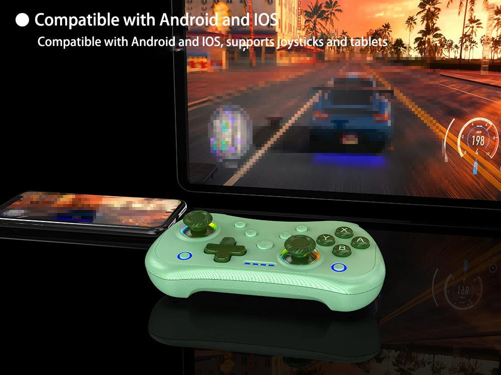 Multi-Functional Wireless Game MINI Gamepad for Switch with RGB Lights and Hall Rocker, Support Burst Function