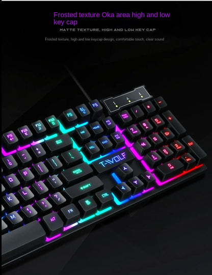 Spanish keyboard  illuminated Gaming  pc keyboards computer Gamer usb with ñ led clavier wired luminous by cable teclado español