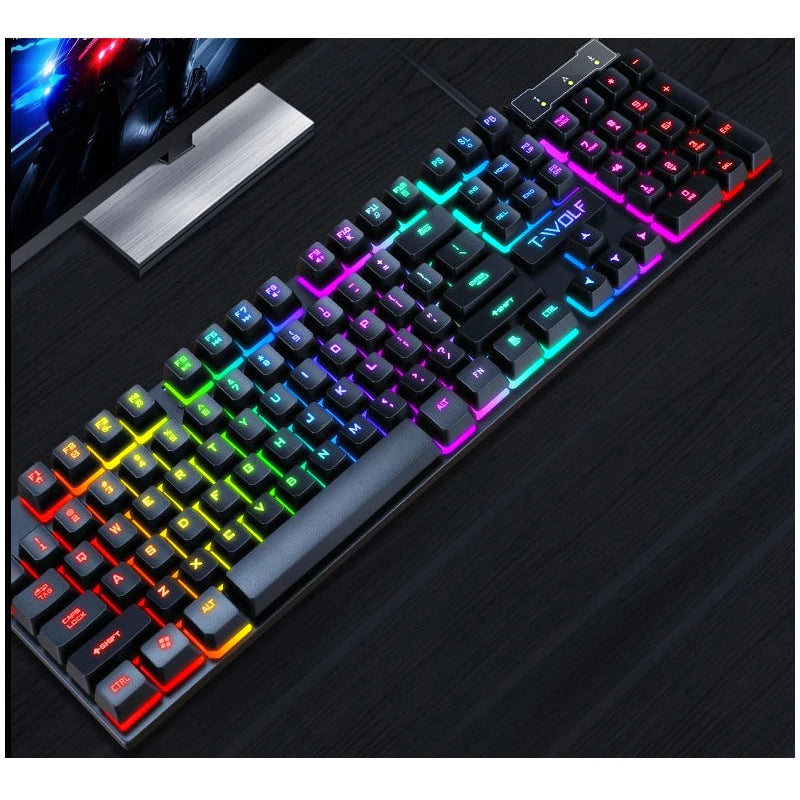 Spanish keyboard  illuminated Gaming  pc keyboards computer Gamer usb with ñ led clavier wired luminous by cable teclado español