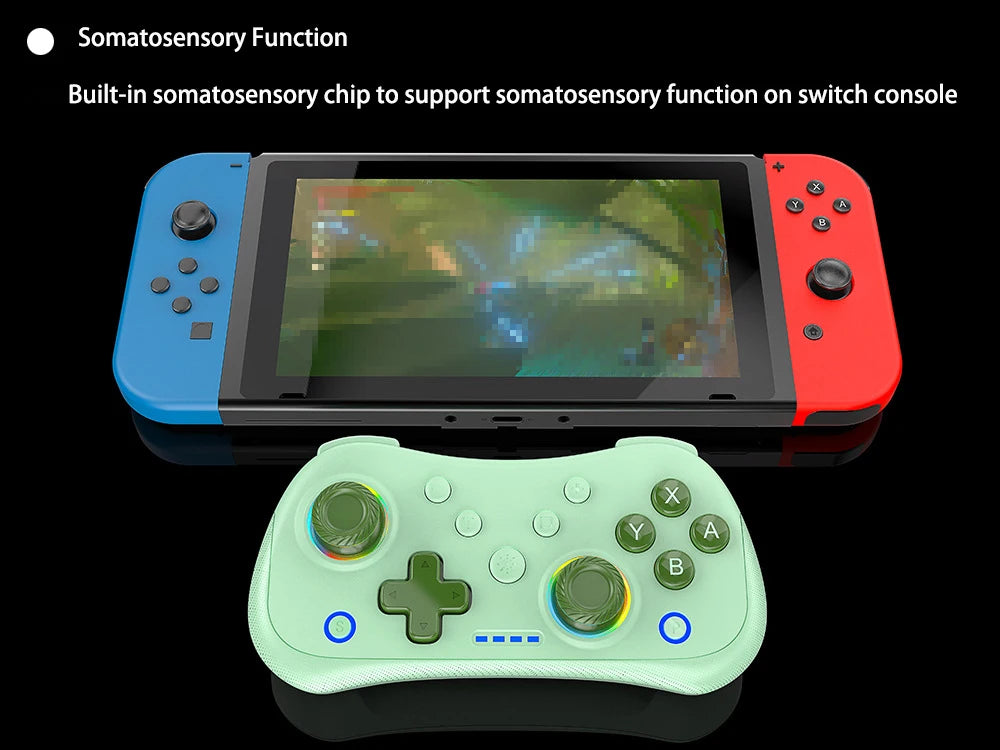 Multi-Functional Wireless Game MINI Gamepad for Switch with RGB Lights and Hall Rocker, Support Burst Function