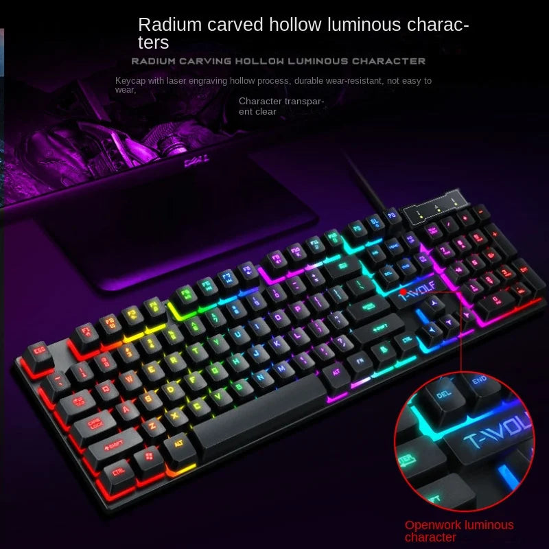 Spanish keyboard  illuminated Gaming  pc keyboards computer Gamer usb with ñ led clavier wired luminous by cable teclado español