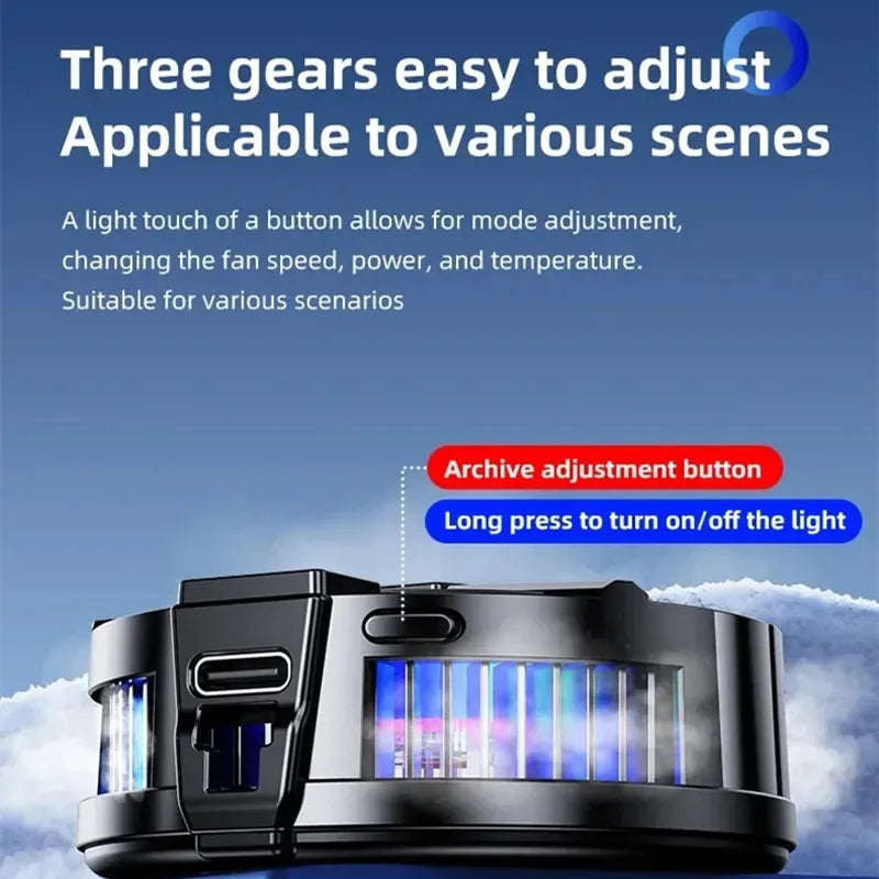 TL07 5V/3A Magnetic Phone Cooler for PUBG Mobile - Semiconductor Freeze Cooling Fan with Digital Temperature Display - Back Clip
