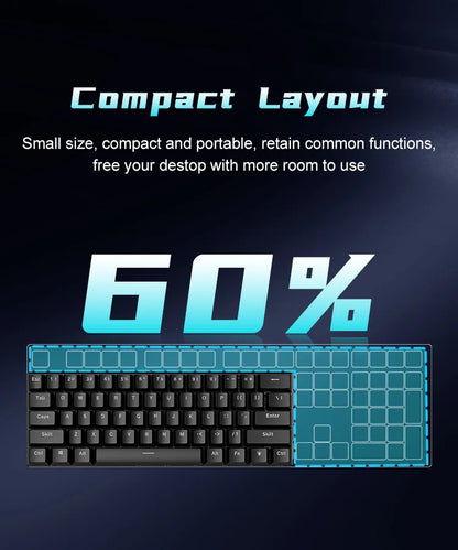 Teclado mecanico 60% gaming keyboard gamer mechanical keyboards pc teclados laptop oficina mini key board klavye teclas white