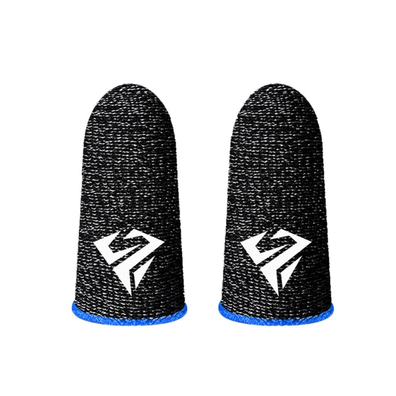 2Pcs Breathable Gaming Finger Sleeves Game Gloves Anti-Sweat Thumb Finger Cots Fingertip Cover for Mobile Games