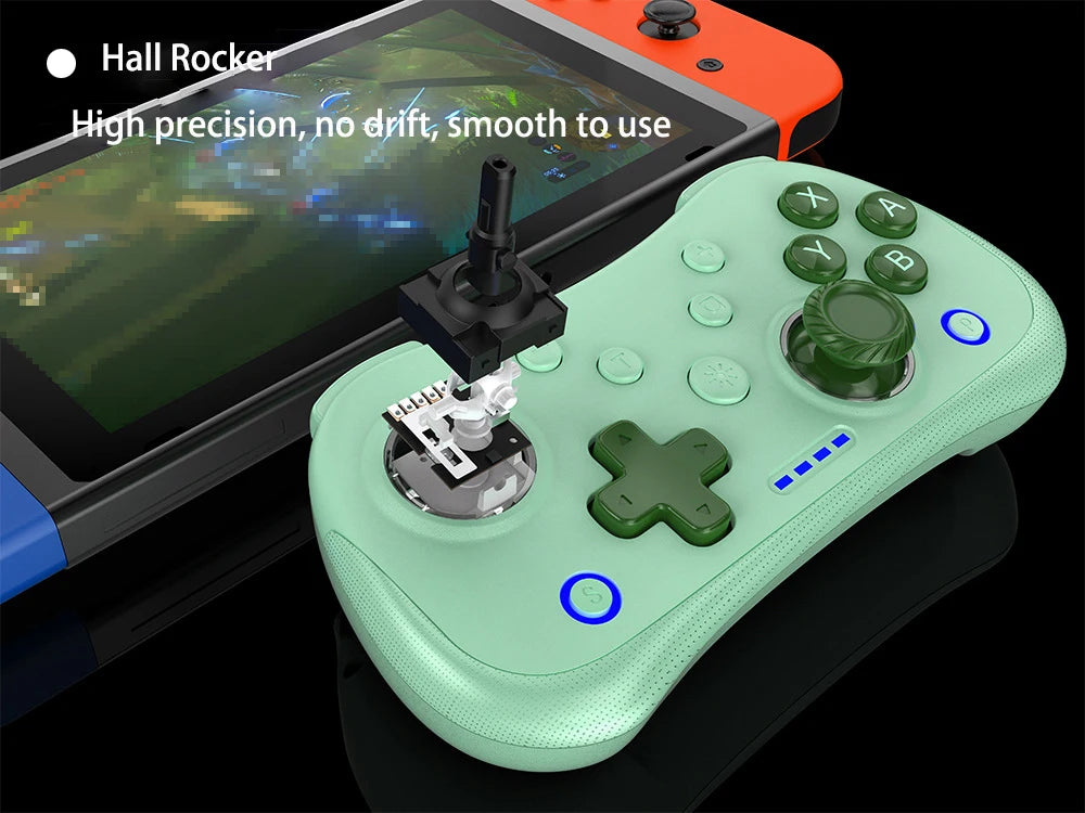 Multi-Functional Wireless Game MINI Gamepad for Switch with RGB Lights and Hall Rocker, Support Burst Function