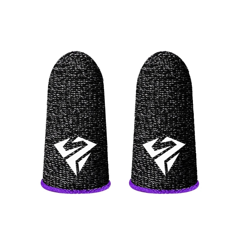 2Pcs Breathable Gaming Finger Sleeves Game Gloves Anti-Sweat Thumb Finger Cots Fingertip Cover for Mobile Games
