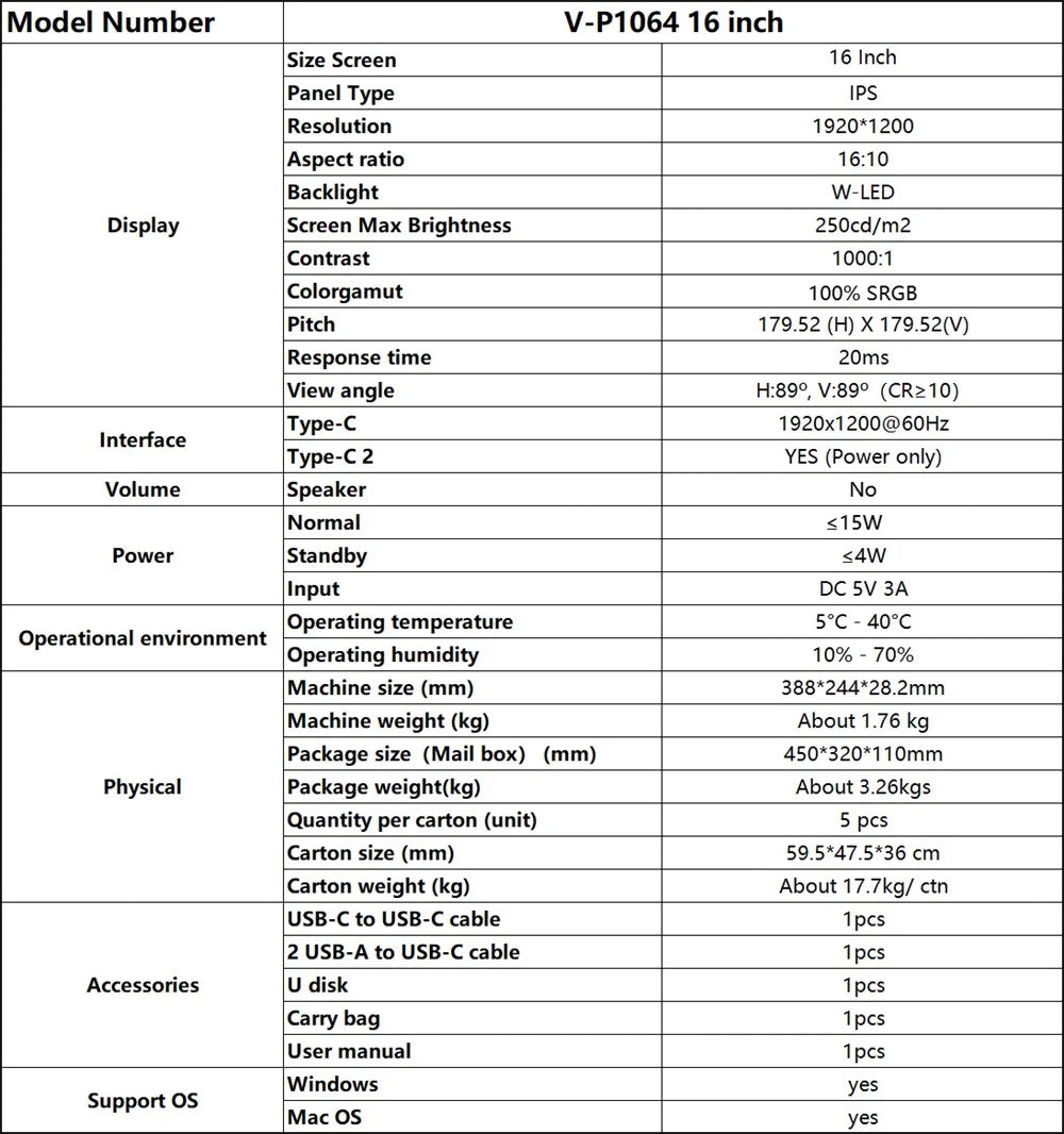 Dual Screen Display Extended Portable Monitor FHD Notebook Sub Screen Triple Screen Extender Compatible with All PC Rospider