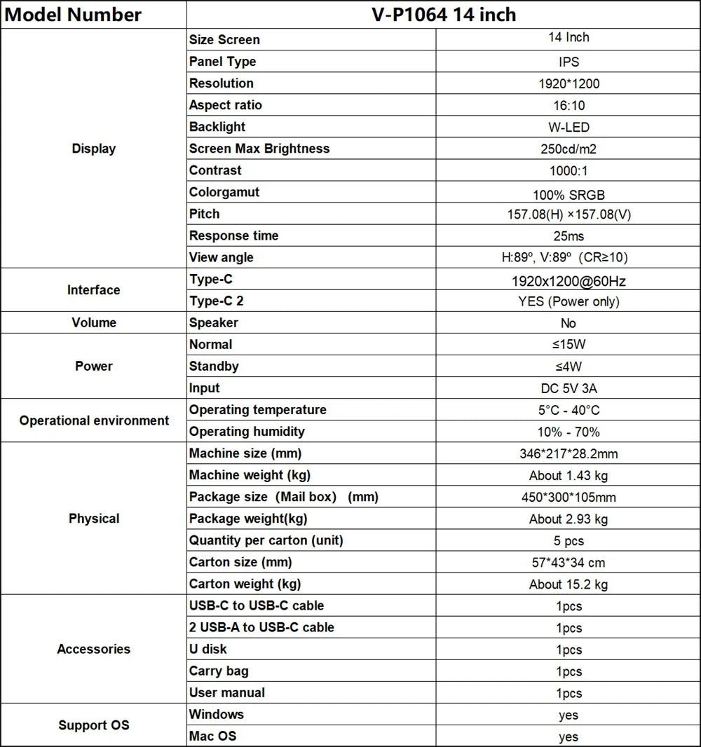 Dual Screen Display Extended Portable Monitor FHD Notebook Sub Screen Triple Screen Extender Compatible with All PC Rospider