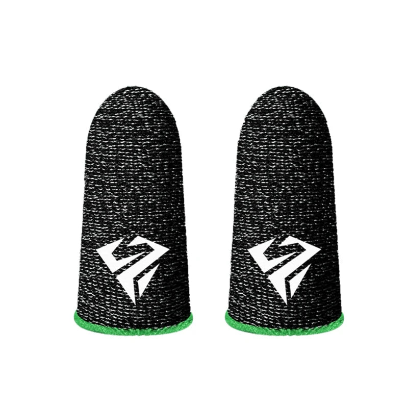 2Pcs Breathable Gaming Finger Sleeves Game Gloves Anti-Sweat Thumb Finger Cots Fingertip Cover for Mobile Games
