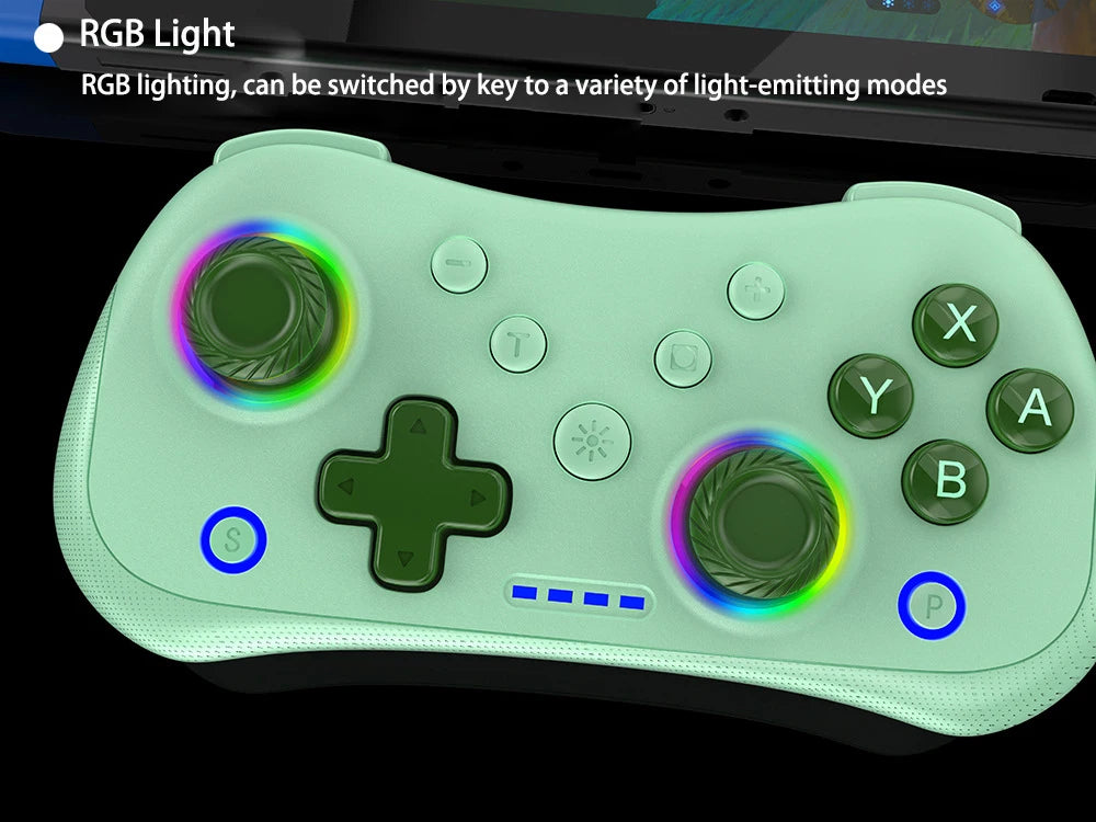 Multi-Functional Wireless Game MINI Gamepad for Switch with RGB Lights and Hall Rocker, Support Burst Function