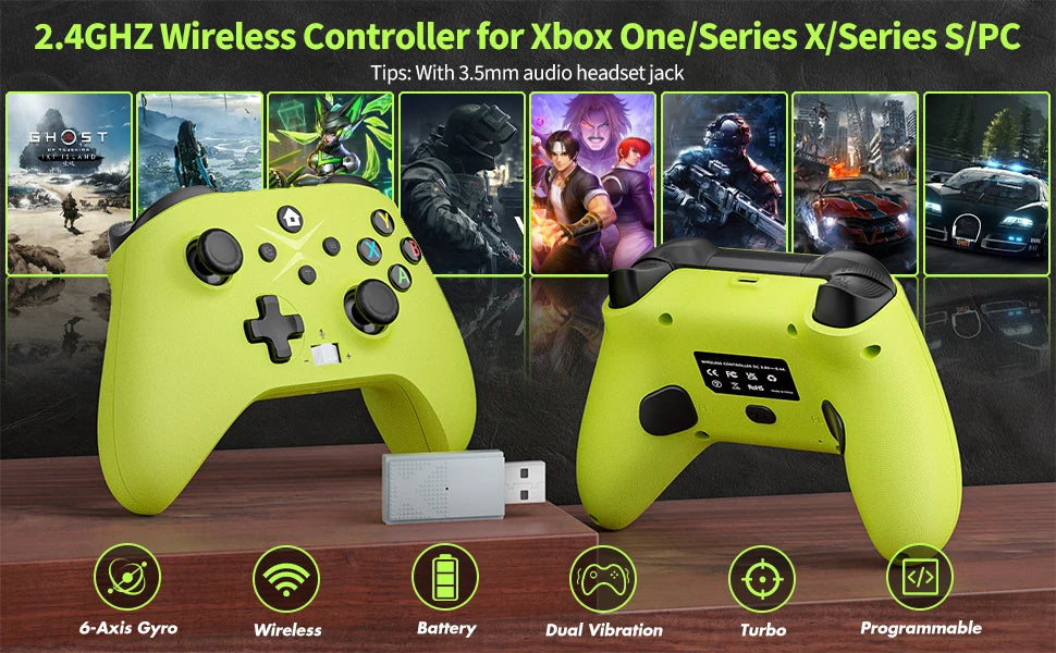 2.4G Wireless Gamepad For Xbox One ,Xbox Seris S ,X Console Window 7 8 10 pc With Dual Vibra/Six Axis Multi Game Controller