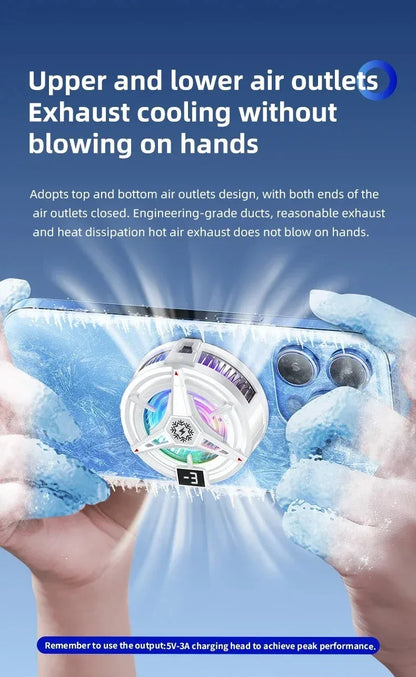 TL07 5V/3A Magnetic Phone Cooler for PUBG Mobile - Semiconductor Freeze Cooling Fan with Digital Temperature Display - Back Clip