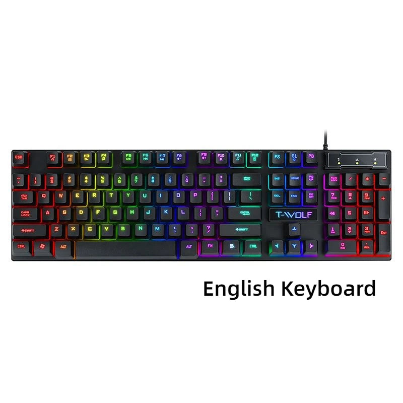 Spanish keyboard  illuminated Gaming  pc keyboards computer Gamer usb with ñ led clavier wired luminous by cable teclado español