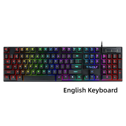Spanish keyboard  illuminated Gaming  pc keyboards computer Gamer usb with ñ led clavier wired luminous by cable teclado español
