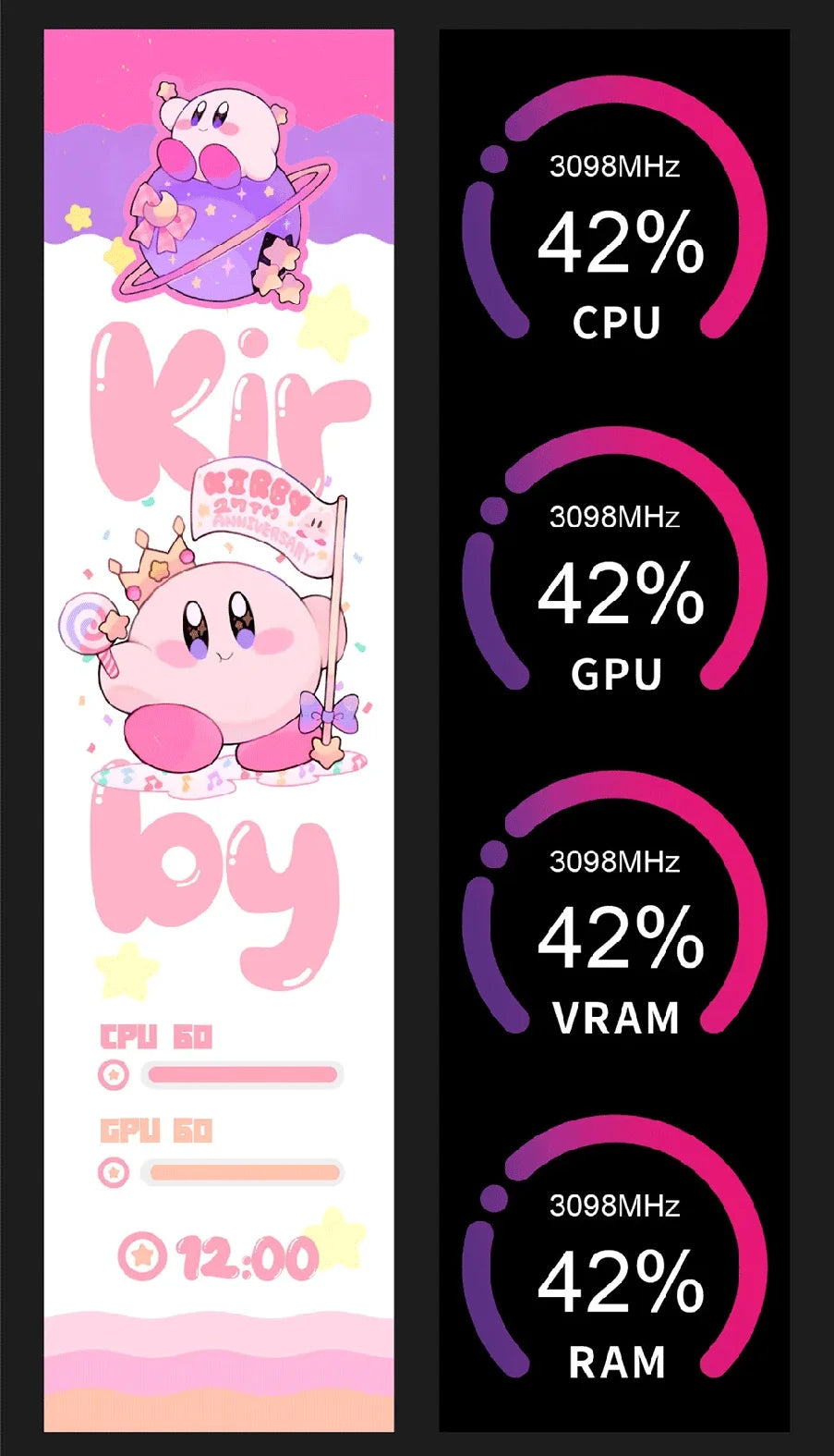 8.8 Inch Secondary Screen IPS 1920X480 Pixel USB Type-C LCD Monitor PC Case CPU GPU RAM Dislpay Computer Monitoring Free AIDA64