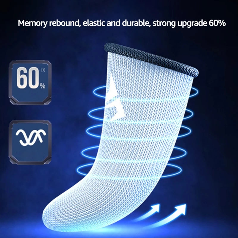 2Pcs Breathable Gaming Finger Sleeves Game Gloves Anti-Sweat Thumb Finger Cots Fingertip Cover for Mobile Games