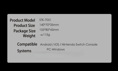 Multi-Functional Wireless Game MINI Gamepad for Switch with RGB Lights and Hall Rocker, Support Burst Function