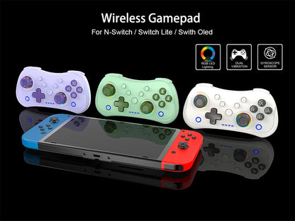 Multi-Functional Wireless Game MINI Gamepad for Switch with RGB Lights and Hall Rocker, Support Burst Function