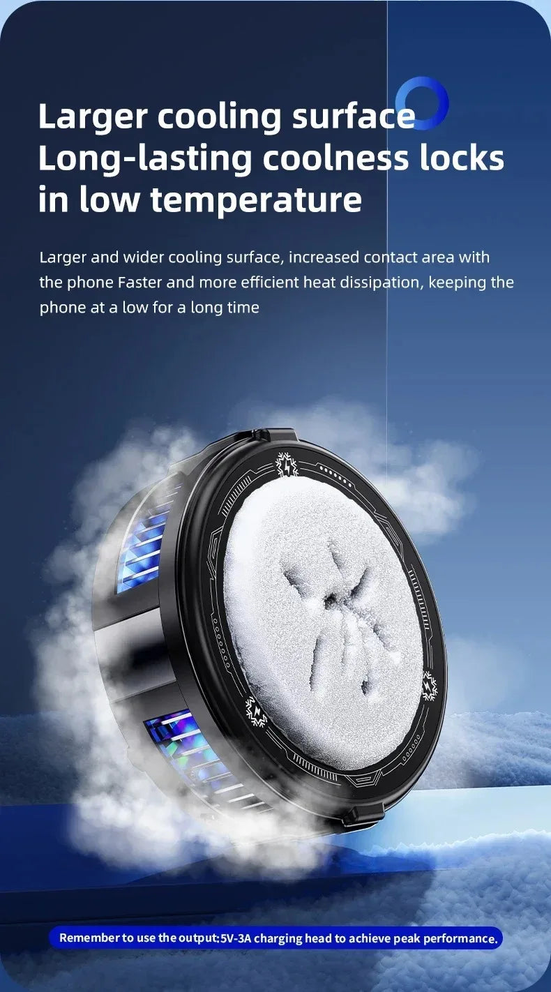 TL07 5V/3A Magnetic Phone Cooler for PUBG Mobile - Semiconductor Freeze Cooling Fan with Digital Temperature Display - Back Clip