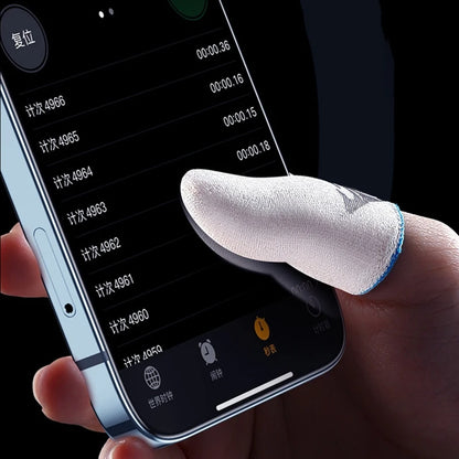 2Pcs Breathable Gaming Finger Sleeves Game Gloves Anti-Sweat Thumb Finger Cots Fingertip Cover for Mobile Games