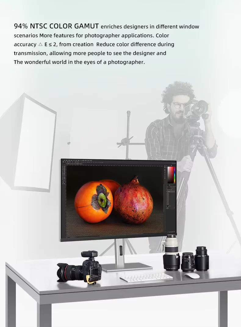 Monitor PC 4k 27 "60Hz  HD IPS Bezel-less Vertical Screen Design Desktop PC LCD Monitor Type-c External Screen