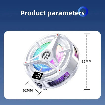 TL07 5V/3A Magnetic Phone Cooler for PUBG Mobile - Semiconductor Freeze Cooling Fan with Digital Temperature Display - Back Clip