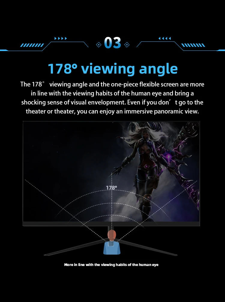 Pc 24 27 32 Inch Lcd Monitor 144hz 165 HZ 2K 4K Computer Display Gaming Led Curved Screen Monitor