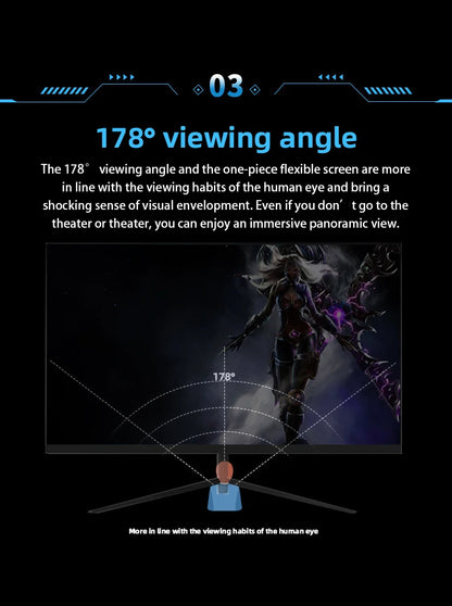 Pc 24 27 32 Inch Lcd Monitor 144hz 165 HZ 2K 4K Computer Display Gaming Led Curved Screen Monitor