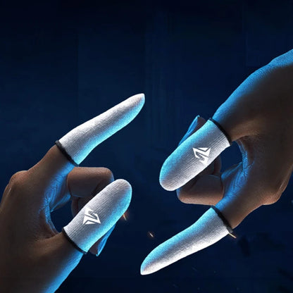 2Pcs Breathable Gaming Finger Sleeves Game Gloves Anti-Sweat Thumb Finger Cots Fingertip Cover for Mobile Games