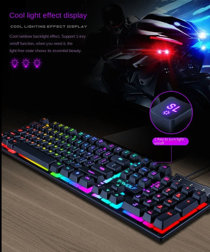 Spanish keyboard  illuminated Gaming  pc keyboards computer Gamer usb with ñ led clavier wired luminous by cable teclado español