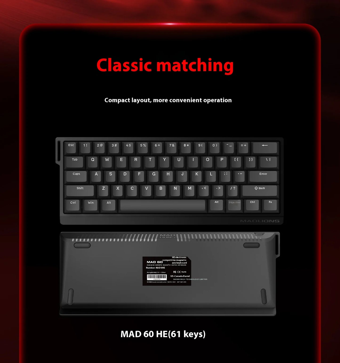 MADLIONS MAD 60/68HE Magnetic Switch Keyboard Wired Gaming Keyboard Hot Swap Rapid Trigger Custom Keyboard PC Gamer Accessories