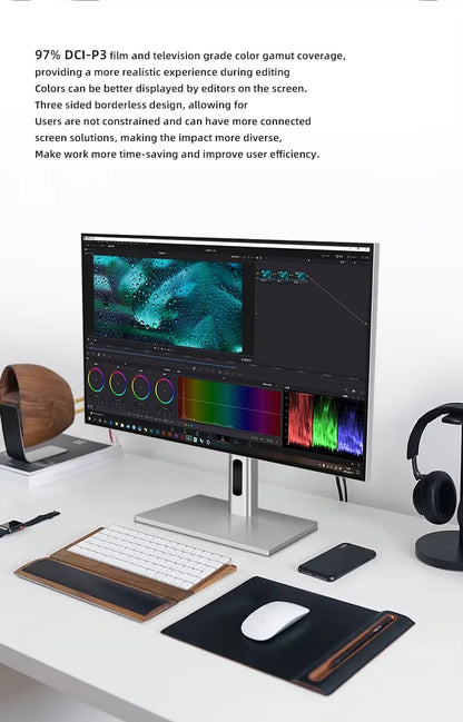 Monitor PC 4k 27 "60Hz  HD IPS Bezel-less Vertical Screen Design Desktop PC LCD Monitor Type-c External Screen