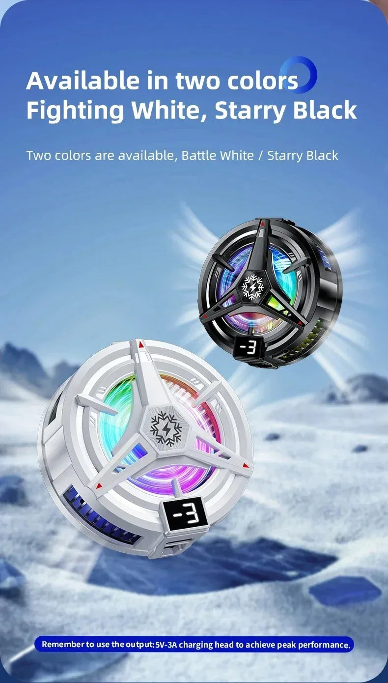 TL07 5V/3A Magnetic Phone Cooler for PUBG Mobile - Semiconductor Freeze Cooling Fan with Digital Temperature Display - Back Clip