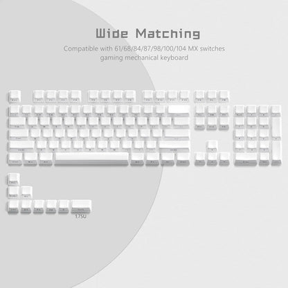 Crystal jelly keycaps, side-engraved 113 keys, suitable for 61/68/84/87/98/100-key Cherry Gateron MX mechanical keyboards, pink.